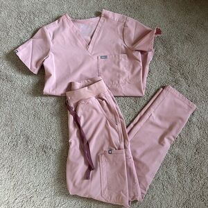 Pink Sand Figs Scrub Top and Bottoms
